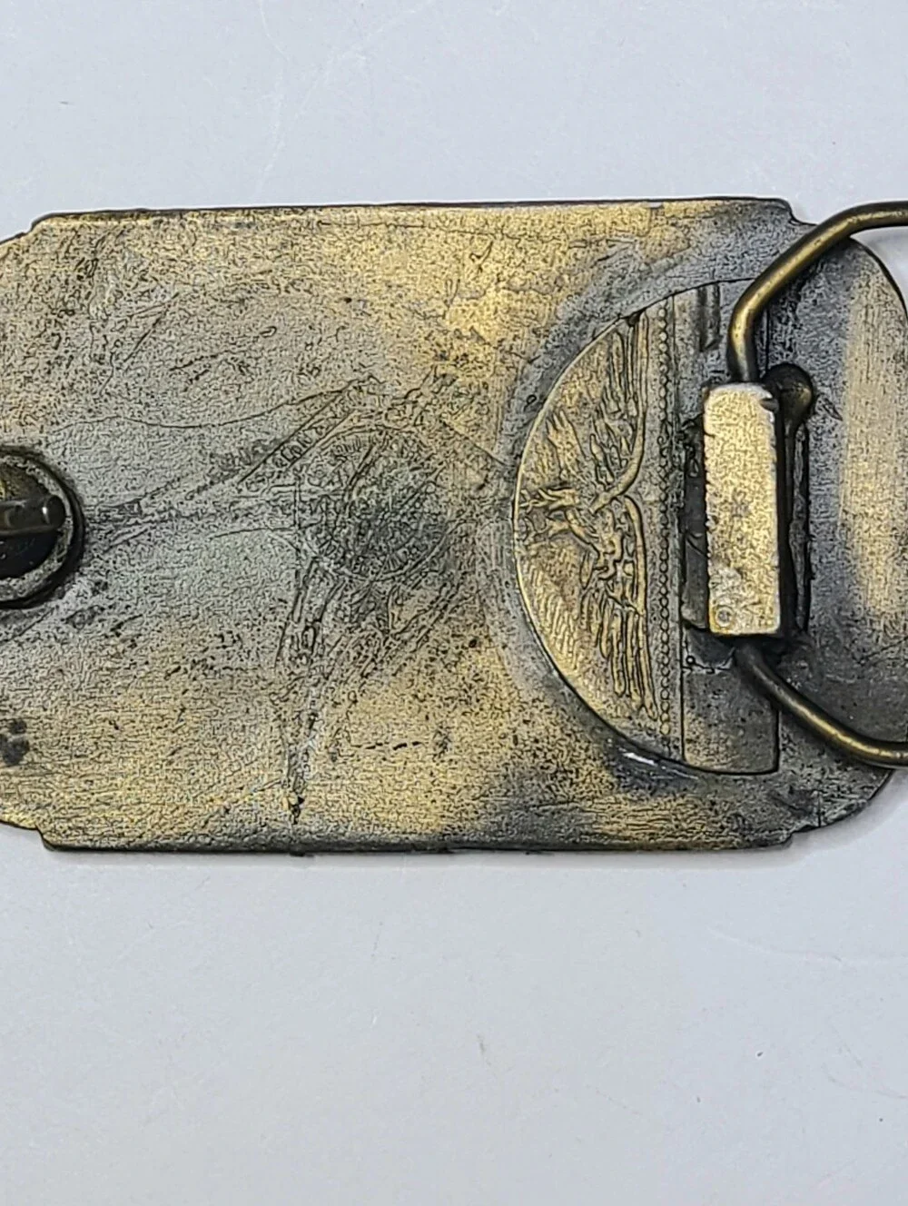 Vintage Cadillac V-12 Bay State Buckle Brown Distressed Genuine Leather Belt